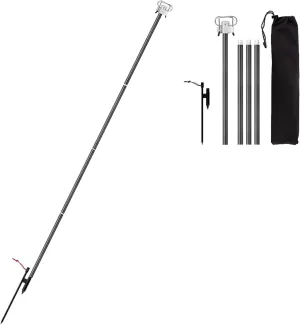 Portable Camping Folding Lamp Pole Lightweight Collapsible Aluminum Lantern Stand Outdoor Light er Holder Stick for Camping Hiking Fishing Garden BBQ