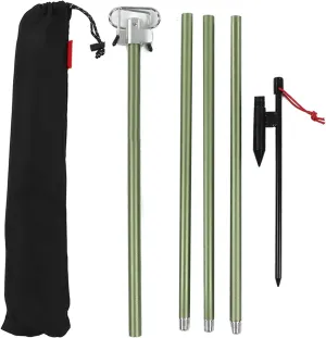 Portable Camping Folding Lamp Pole, Lightweight Collapsible Aluminum Lantern Stand with Storage Bag for Picnic Fishing Backpacking