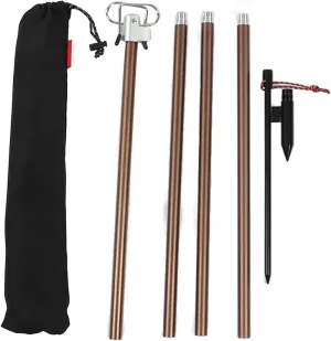 Portable Camping Folding Lamp Pole, Lightweight Collapsible Aluminum Lantern Stand with Storage Bag for Picnic Fishing Backpacking