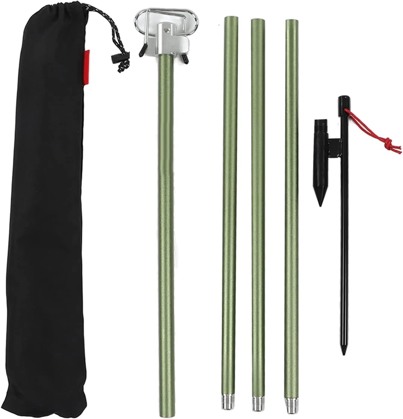 Portable Camping Folding Lamp Pole, Lightweight Collapsible Aluminum Lantern Stand with Storage Bag for Picnic Fishing Backpacking