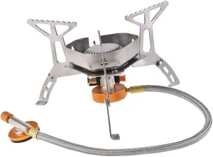 Portable Camping Gas Stove Windproof Outdoor Stove Propane Burner Electronic Ignition Brass Connector Alloy Windproof Net Long-term Material