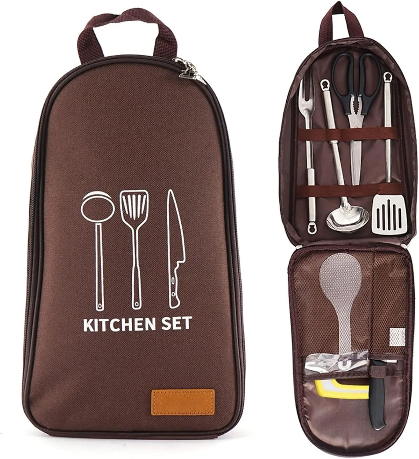 Portable Camping Kitchen SIL Set, Grilling and Camping Cooking SILS Set, BBQ Tools Set, Grill Accessories, Suitable for Outdoor, Camping, Backyard ，