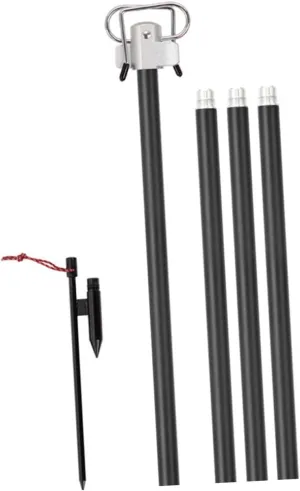 Portable Camping Light Stand Double Hooks Aluminum Alloy Outdoor Lantern Lamp Rack Collapsible Lamp Bracket for Lanterns
