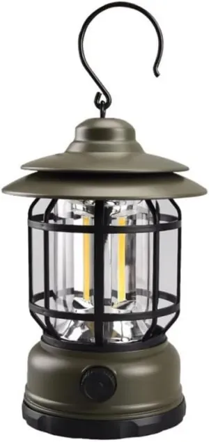 Portable Camping Light, USB Rechargeable LED Lantern, Waterproof, Collapsible Tent Light for Outdoor,Hiking,Fishing (Green)