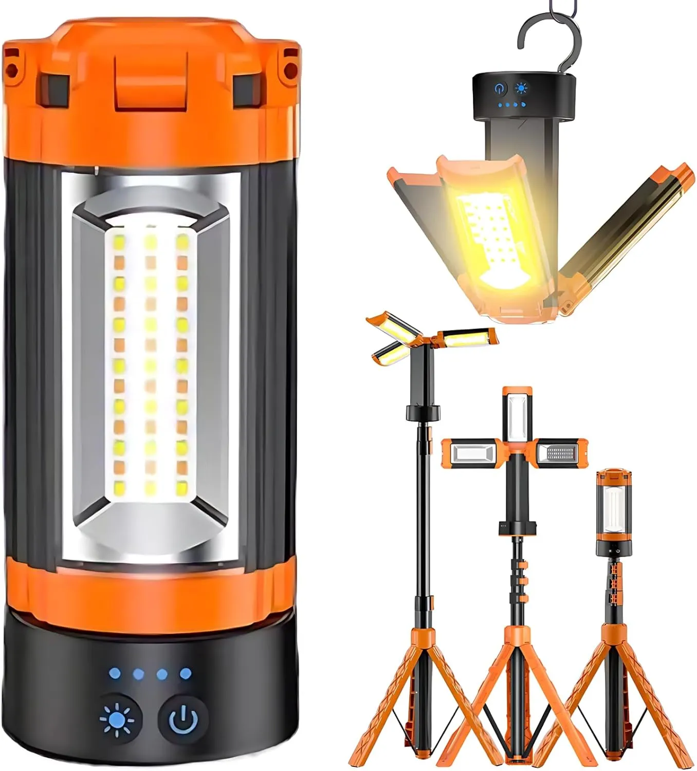 Portable Camping Light with Stand – 10000mAh Rechargeable Camping Light Telescopic LED Lantern, Magnetic & Collapsible Camping Lantern, Waterproof 5 Lighting Modes for Indoor Outdoor Camping, Hiking