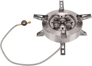 Portable Camping Stove Stainless Steel 5 Heads 12800W High Power Gas Cooking Stove for Outdoor Picnic