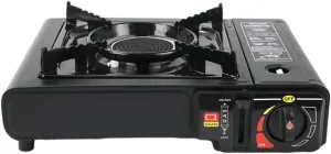 Portable Camping Stove Windproof Dual Fuel Propane Butane Stove Burner with Carrying Case Black