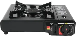 Portable Camping Stove Windproof Dual Fuel Propane Butane Stove with Carrying Case Black, Camping Gas Cooker
