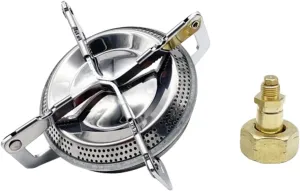 Portable Camping Stove Windproof Outdoor Gas Cooker Compact Tea Brewing Burner for Hiking Backpacking and Outdoor Cooking Easy to Carry Durable Design