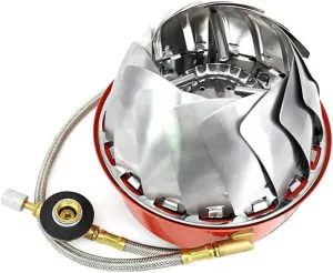 Portable Camping Stove Windproof with Piezo Ignition 2800W Lotus Gas Stove for Outdoor Cooking Gas Burner Cookware for Camping Hiking Picnic