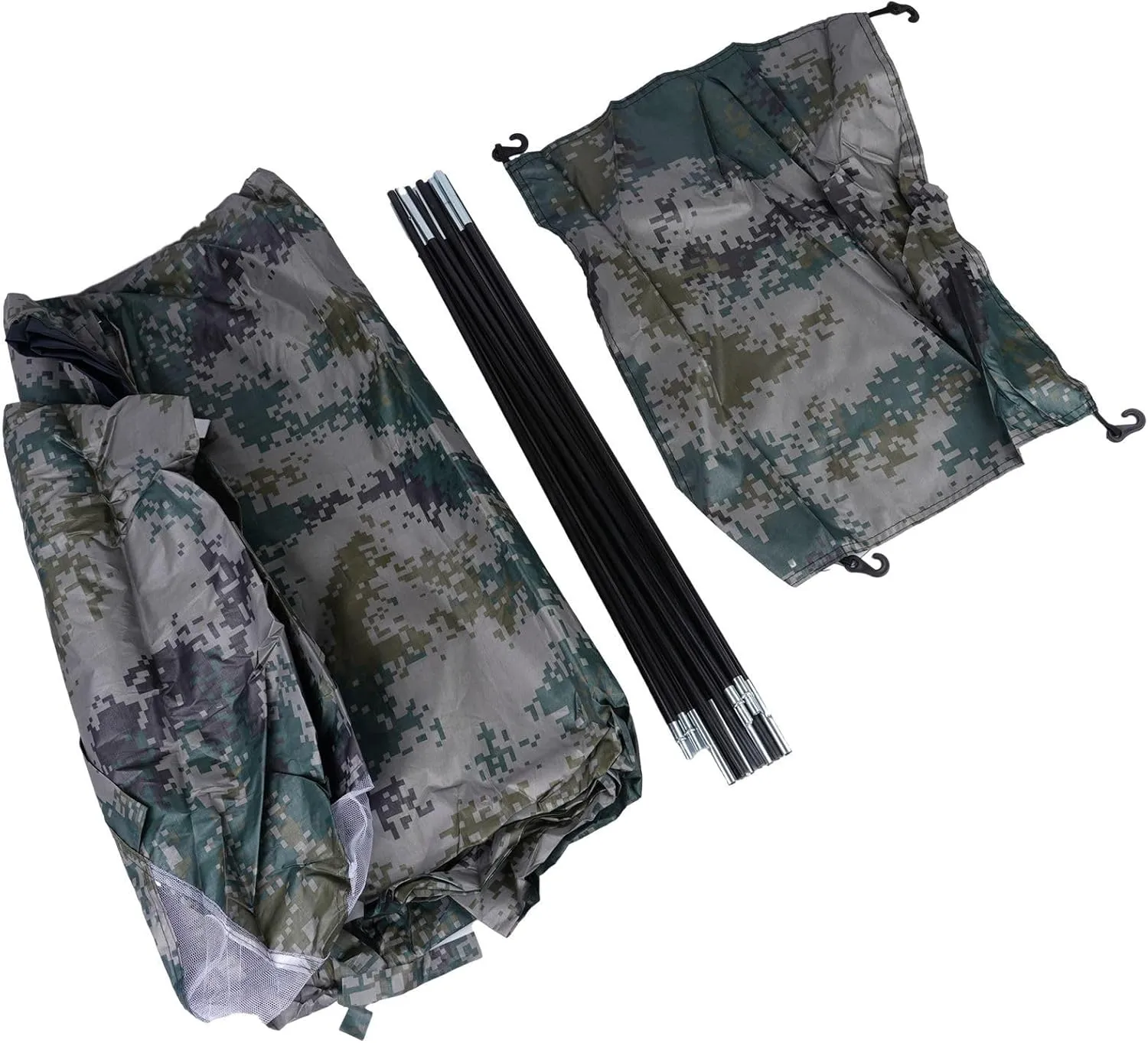 Portable Camping Tent 2 Person Waterproof Hiking Shelter With Coating Mesh Roof Easy Setup For Garden Backyard(1 person Digital camouflage)