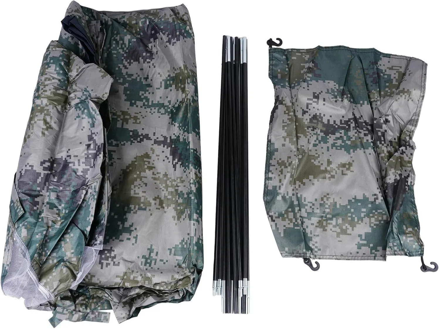 Portable Camping Tent 2 Person Waterproof Hiking Shelter With Coating Mesh Roof Easy Setup For Garden Backyard(1 person Digital camouflage)