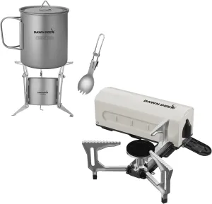 Portable Cassette Stove & 750ml Titanium Backpacking Stove System