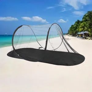 Portable Clear-Top Pop-Up Mosquito Tent with Black Base | Large 78"x28"x28" Dome for Camping & Outdoors | Instant Setup Bug Net​