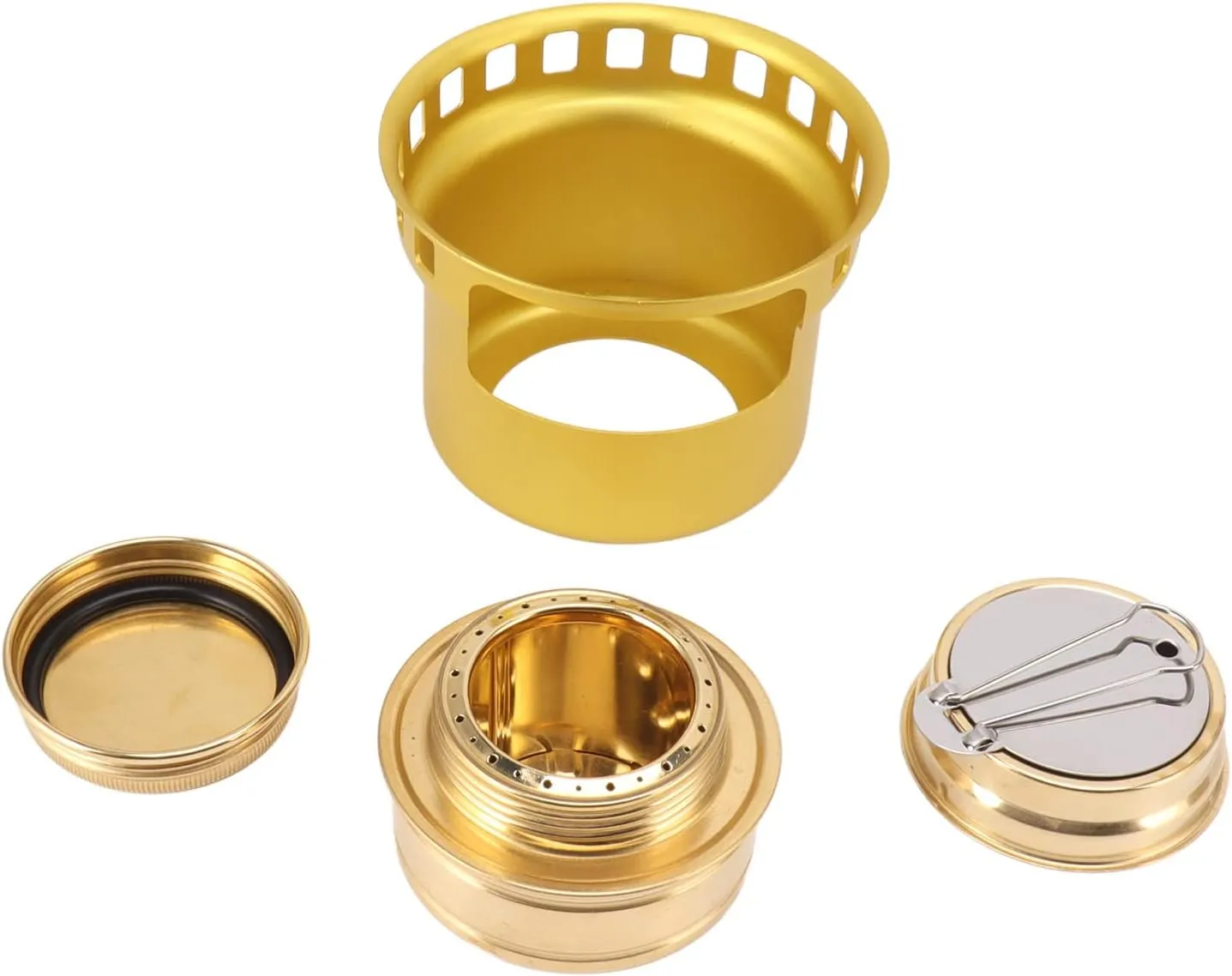 Portable Copper & Aluminium Oy Stove for Camping, Picnic, and Outdoor Cooking, Windproof with High Power (Gold)