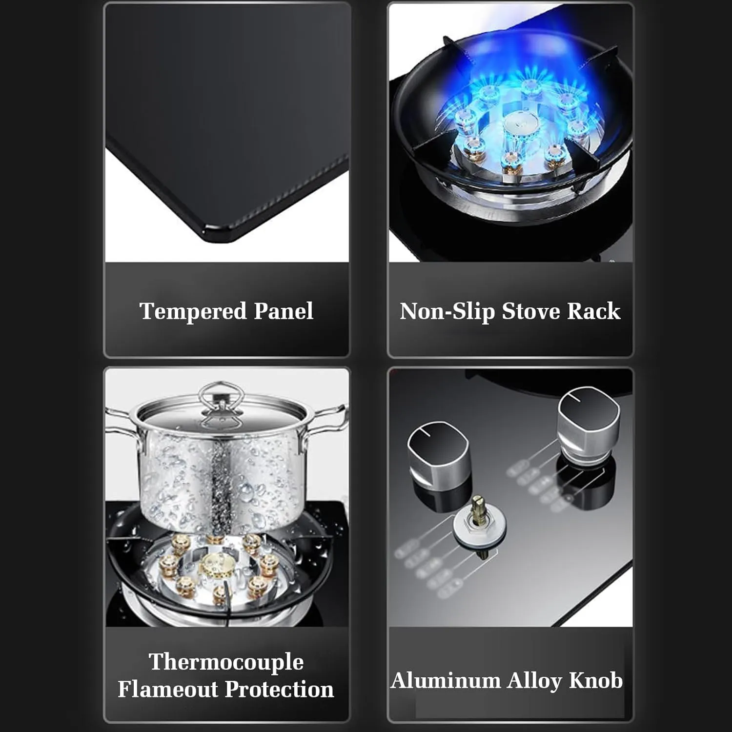 Portable Double Burner Outdoor Gas Stove Propane Cooker, 99 Minutes Timer(NG)