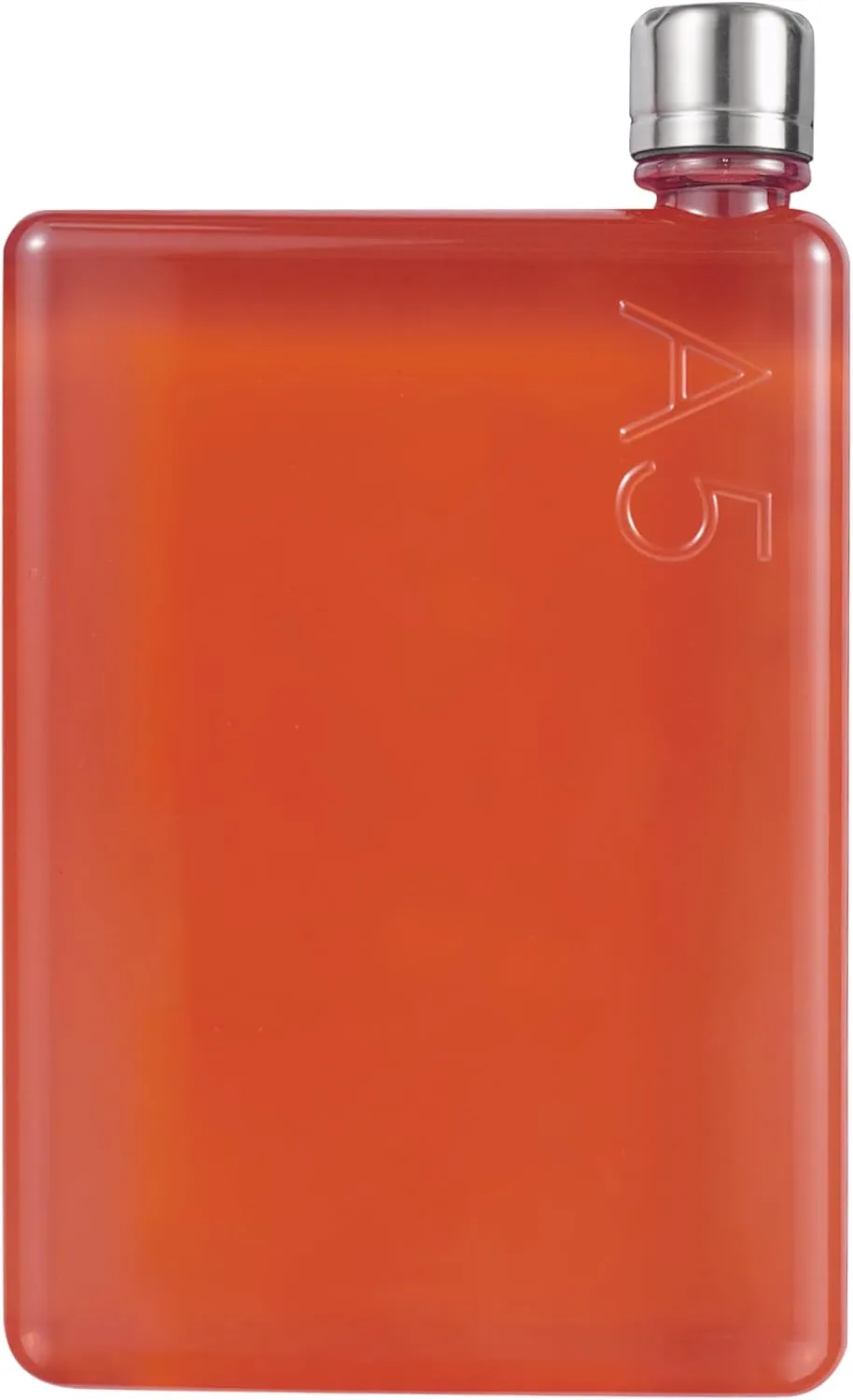 Portable Flat Water Bottle, 25 oz BPA Free Slim Drinking Bottle, Plastic Travel Flask for Outdoor Sports, Camping, Fitness, Gym, Fits Purse Bag Pocket - orange
