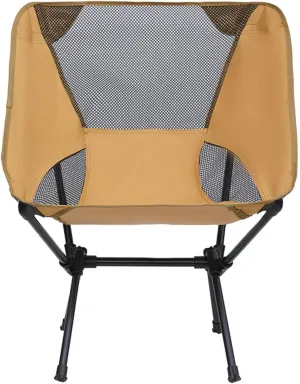 Portable Folding Chair for Camping, Backpacking Chair wiith Side Pocket, Ultralight & Compact, 100 kg Capacity, Foldable Camp Chair for Travel, Beach, Garden, Picnic,Khaki