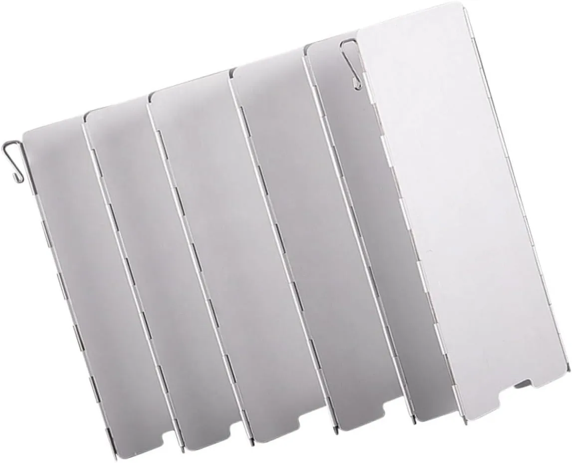Portable Folding Stove Windshield Plates Windscreen for Outdoor Cooking Camping and Hiking Lightweight Gas Burner Protector Easy to Clean