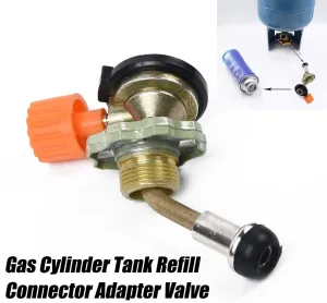 Portable Gas Butane Cylinder Tank Refill Connector Adapter Valve Compatible with Outdoor Activities Camping