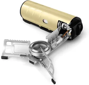 Portable Gas Stove - Foldable Cassette Camping Burner | Compact Outdoor Cooking Stove for Hiking, Backpacking & Picnics | Windproof Design with Carrying Case