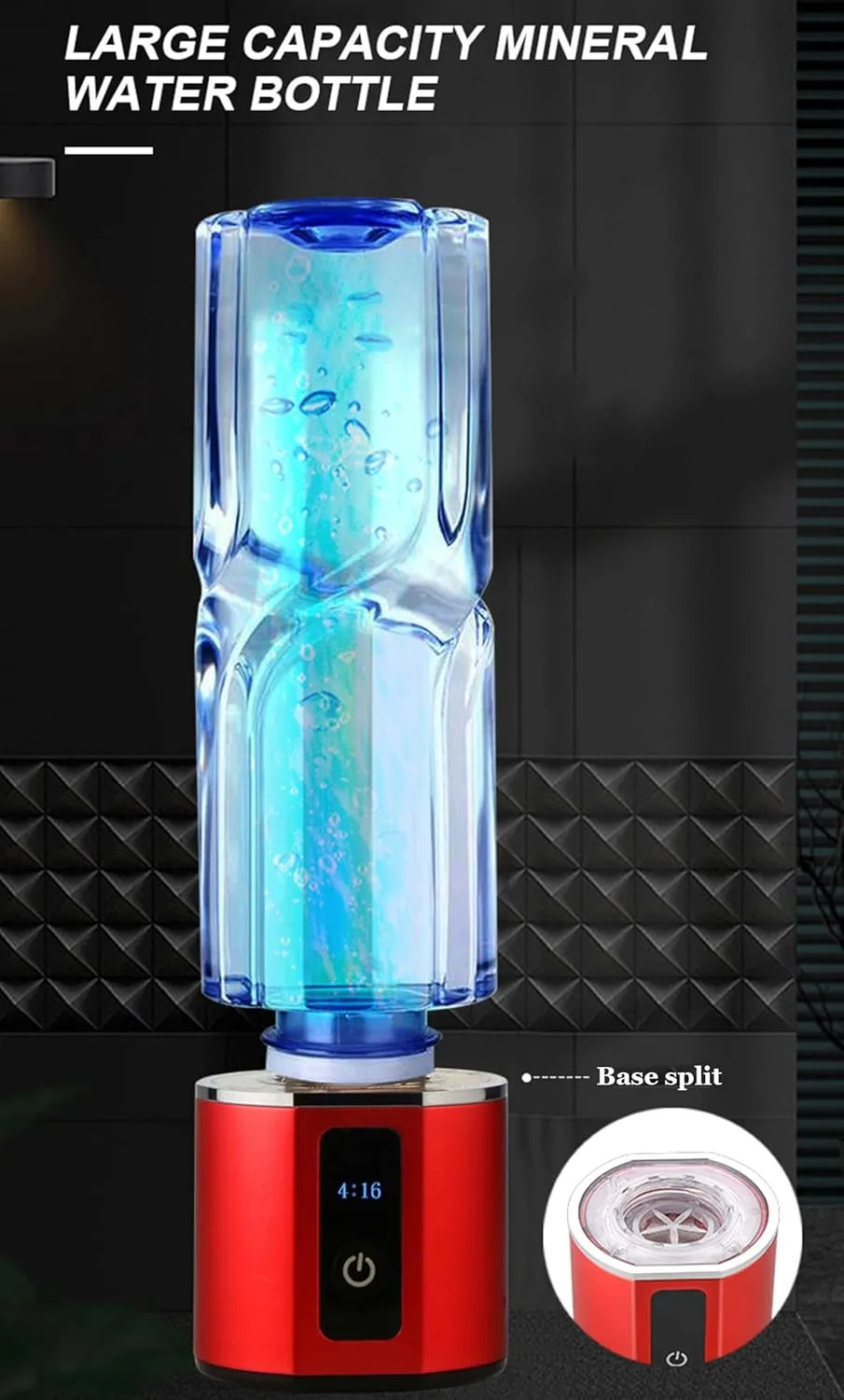 Portable Hydrogen-Rich Water Bottle, SPE Technology, Water Hydrogen Generator 5000 PPB, H2 Electrolysi Lonizer Maker Water Cup, for Travel Fitness