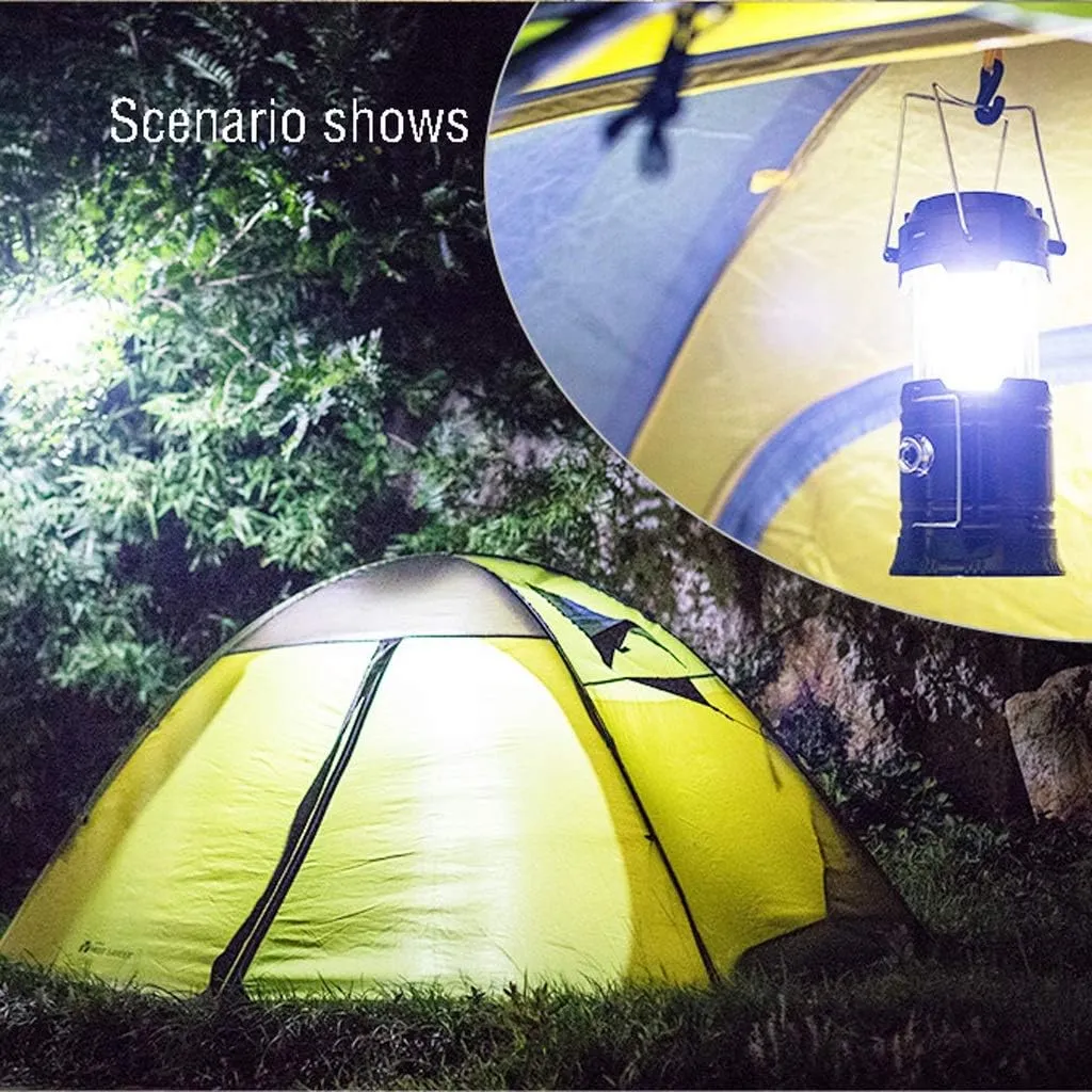 Portable Lamp Camping Lantern Solar Rechargeable Lamp Waterproof for Tent Lantern/Patio/Garden/Power Failure (Size : Black-Luxury)