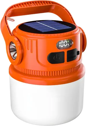 Portable Led Lantern, 6-Mode Rechargeable Camping Light, Solar & USB Powered, 360° Illumination