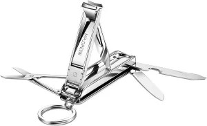Portable Nail Clippers,Medical Grade Stainless Steel Foldable Nail Cutter with Leather Case, Ultra Slim Travel Design Mr-1099sl