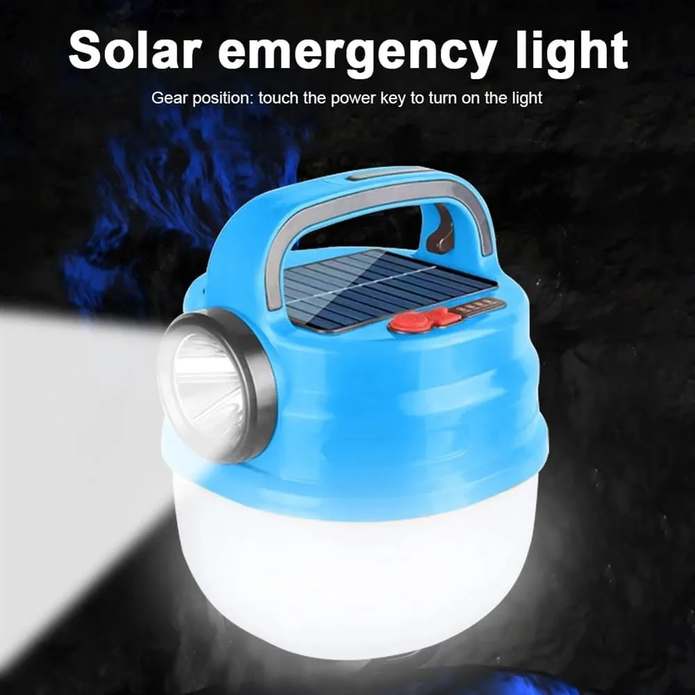 Portable Outdoor Camping Light, Solar Powered and USB Rechargeable Camping Tent Light,Camping Lights, Emergency Lights,Hanging Tent Light