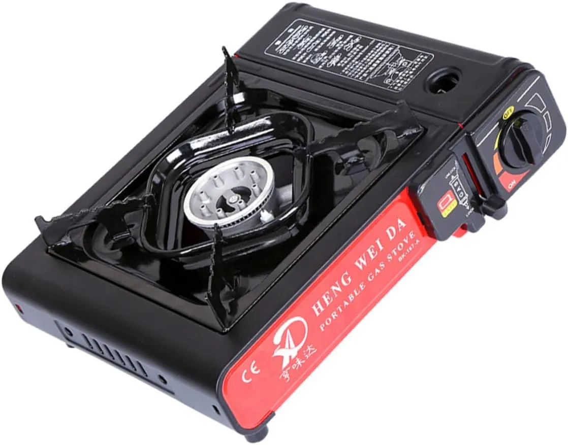 Portable Outdoor Gas Cooker Stainless Steel BBQ Stove Windproof Easy to Use Perfect for Camping Picnic Hiking
