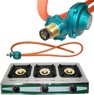 Portable Propane Gas Range 3-Burner Stove Auto Ignition Outdoor Grill Camping Stoves
