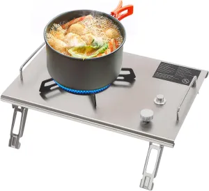 Portable Propane or Butane Stove Dual Fuel Stove 13648 BTU Single Burner Gas Stove Electronic Ignition Camping Stove with Carrying Case Great for All Outdoor Activities