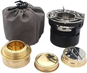 Portable Spirit Burner for Camping and Outdoor Cooking, Black