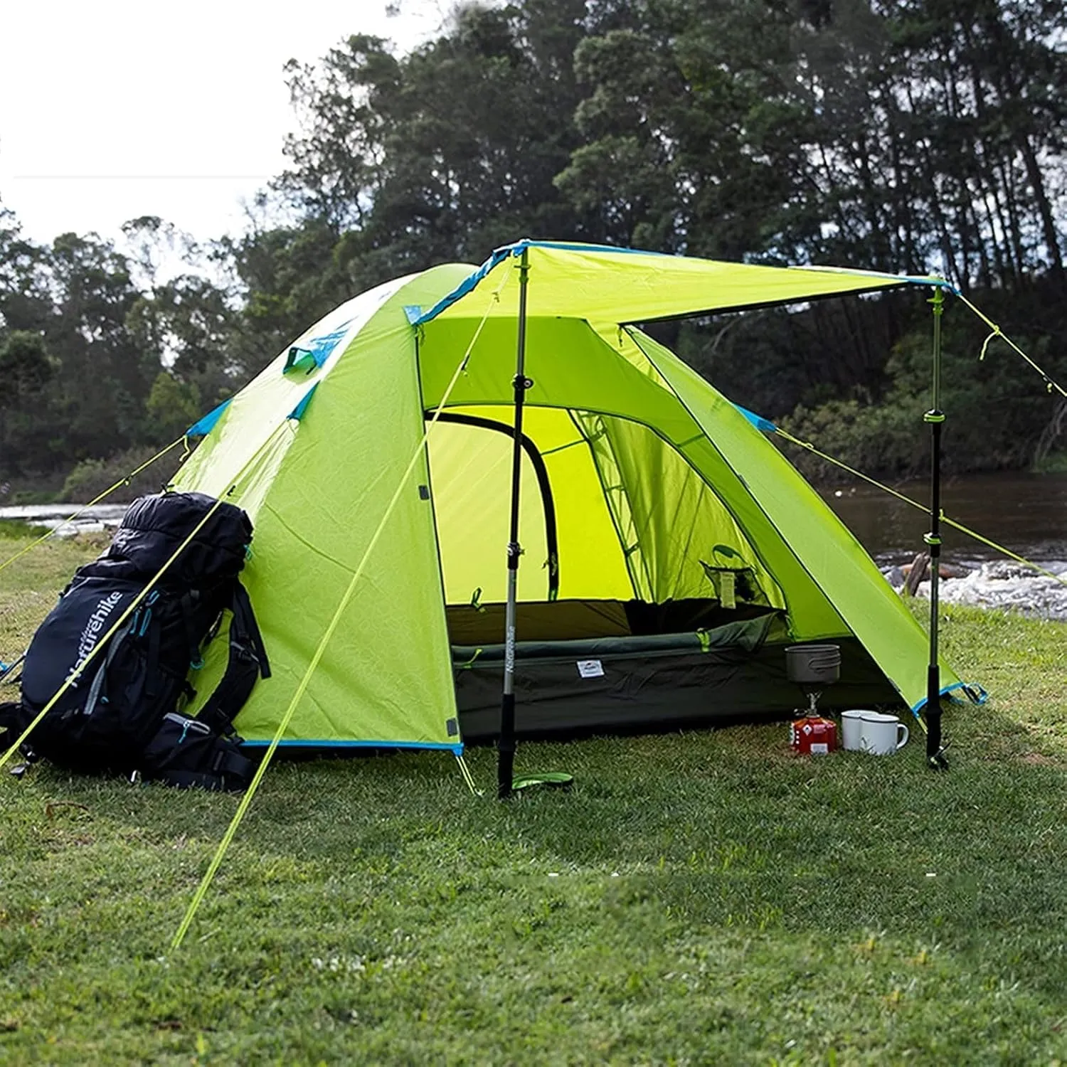 Portable Tent Tent Ultralight Easy Set up and Carry Family Tent,Rainproof Backpackitent for Campihikioutdoor Outdoor (Blue 2 Person)
