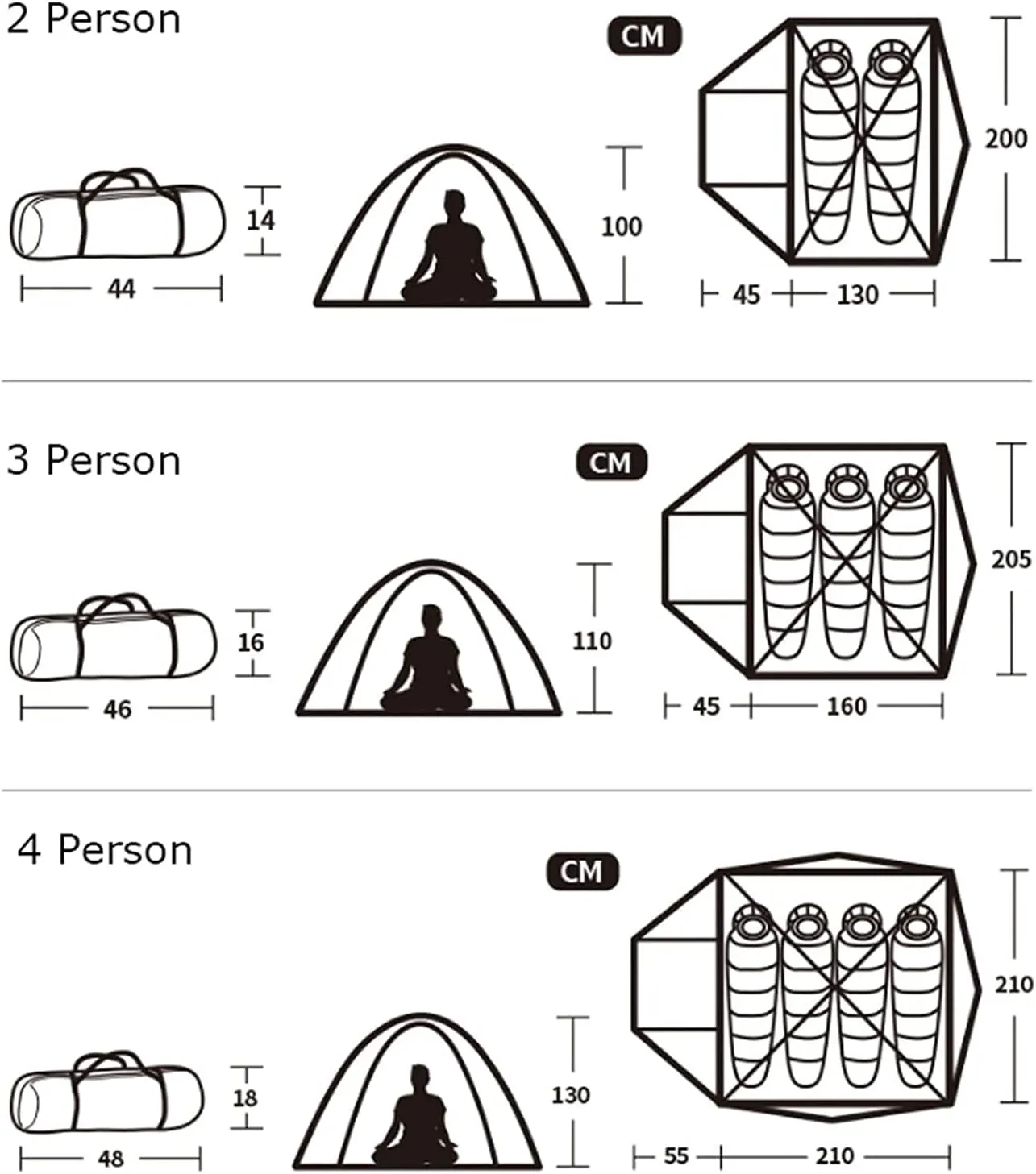 Portable Tent Tent Ultralight Easy Set up and Carry Family Tent,Rainproof Backpackitent for Campihikioutdoor Outdoor (Blue 2 Person)