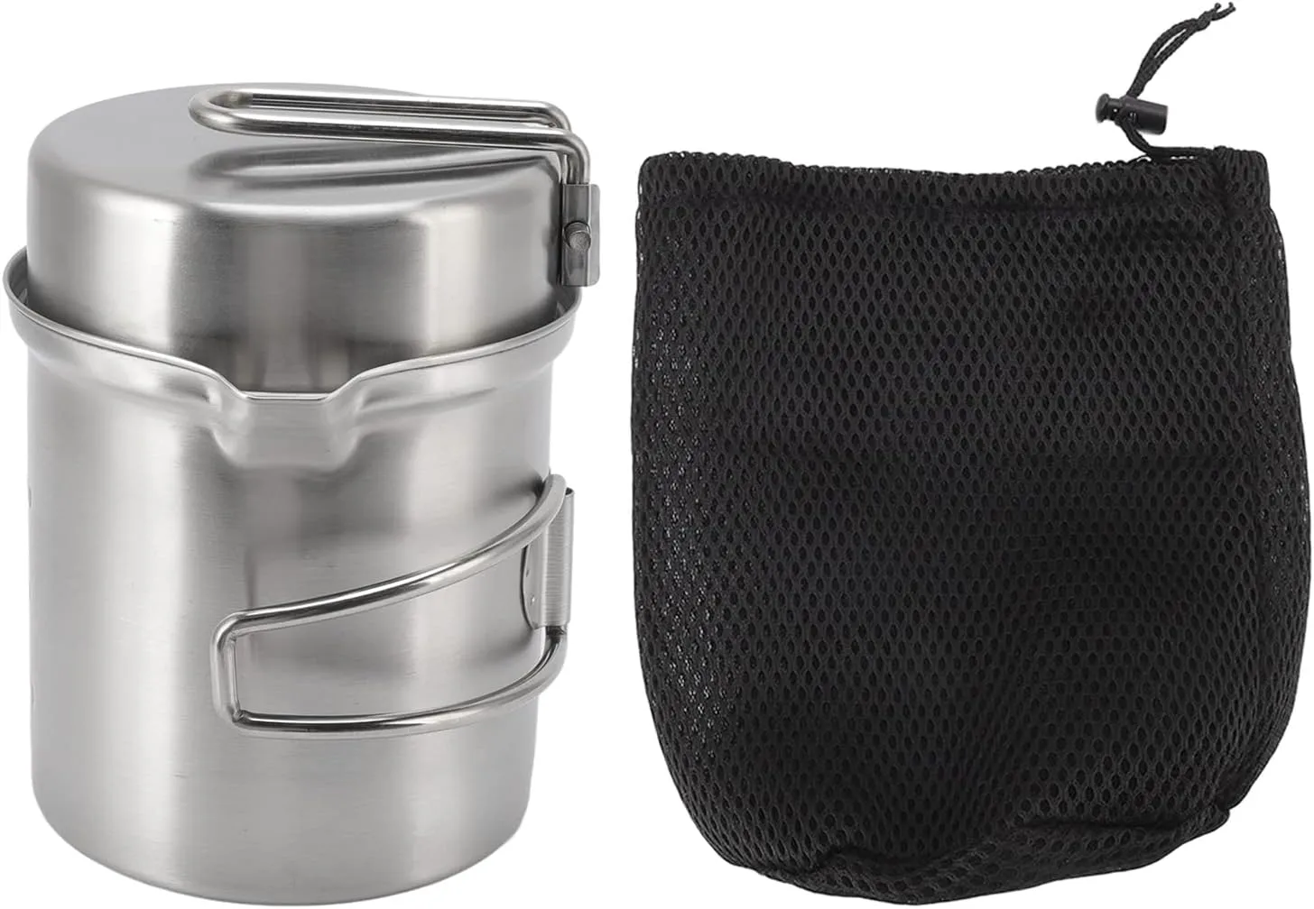 Portable Windproof Wood Stove Cooking Pot Set, Stainless Steel Camping Cookware, High Temperature, Anti, Foldable for Outdoor Hiking and RV Travel