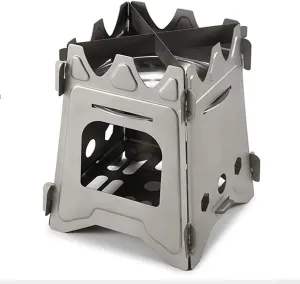 Portable Wood Stove, Lightweight Portable Wood Burning Camping Stove, Wood Stove Titanium Stove Cooking Equipment Folding Furnace Burner Large Picnic Titanium Ultralight Outdoor Camping(L)