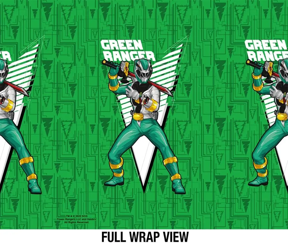 Power Rangers: Dino Fury OFFICIAL Green Ranger Character 24 oz Insulated Canteen Water Bottle, Leak Resistant, Vacuum Insulated Stainless Steel with Loop Cap