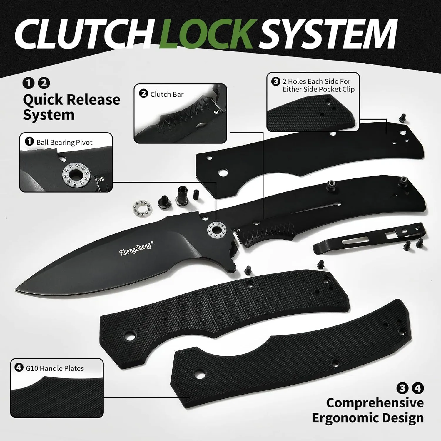 Praxis Folding Pocket Knife, 3.6" PVD Titanium Coating D2 Steel Blade Foldable Knife with G10 Handle Lightweight Camping Survival Hiking Knives