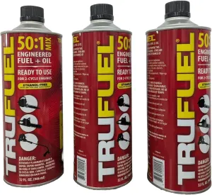 Pre-Blended 2-Cycle Fuel for Outdoor Equipment - 32 oz. (3-Pack, 50:1)
