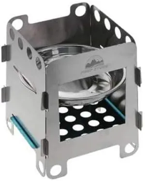 Prep Store Camping Stove Camp Wood Stove Portable Foldable Stainless Steel Burning Backpacking Stove for Outdoor Hiking Picnic BBQ