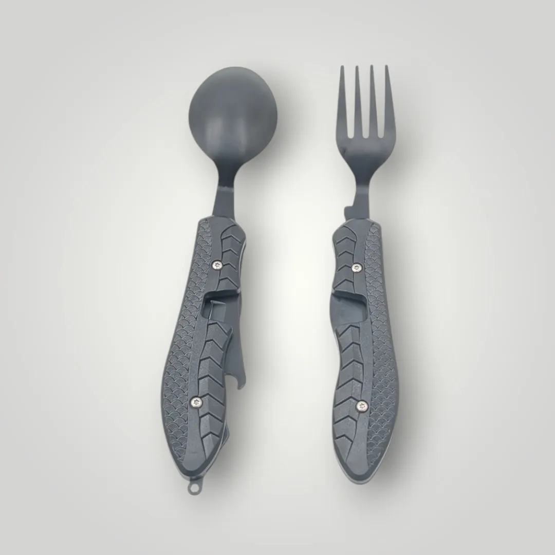 PrepPro Tactical Multi-Utensil | 3-in-1 Knife, Fork & Spoon for Camping & Survival