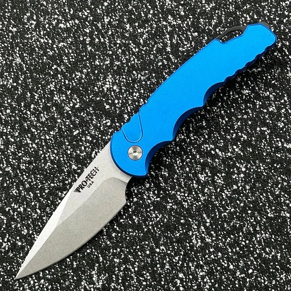 PRO-TECH Ultra Tech T501 Aluminum Handle Outdoor Folding Knife Camping Sharp Tactical Anti-Body Fruit EDC Tool Knife (Blue)