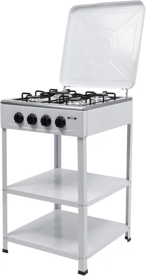 Propane Gas Stove,300000 BTU Stove Propane 4 Burner Portable Gas Stove with Support Leg Stand and Wind Blocking Cover for Cooker BBQ Grill, Outdoor Cooking