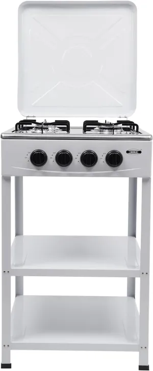Propane Gas Stove,4 Burner Gas Stove Outdoor Stove Portable Gas Stove with Wind Blocking Cover and Support Leg Bracket 4 Burner LPG for Camping Picnic Home RV Cooking Grill (White)