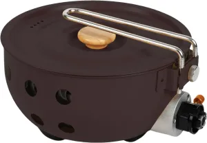 Propane or Butane Portable Windproof Burner Camping Stove,Integrated Pot with Heat Shield and Guard, Outdoor Cooking,Stir-frying,Picnic,Multi-functional Foldable Outdoor Pot (Black)