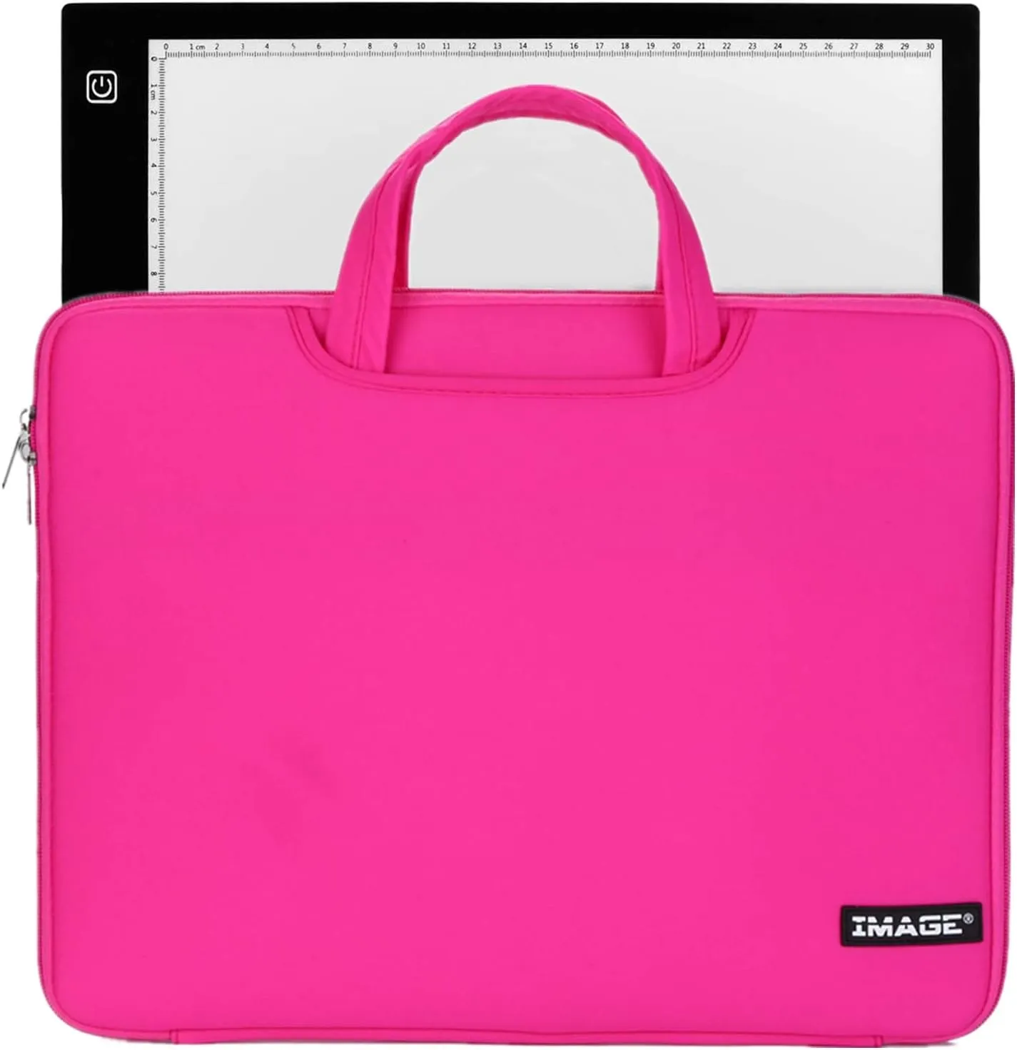 Protective Case for A4 Tracing LED Light Pad, Carrying Bag Travel Storage Case Pouch Cover with Pockets, for Laptop, Notebook, Most Tracing Light Table Pink