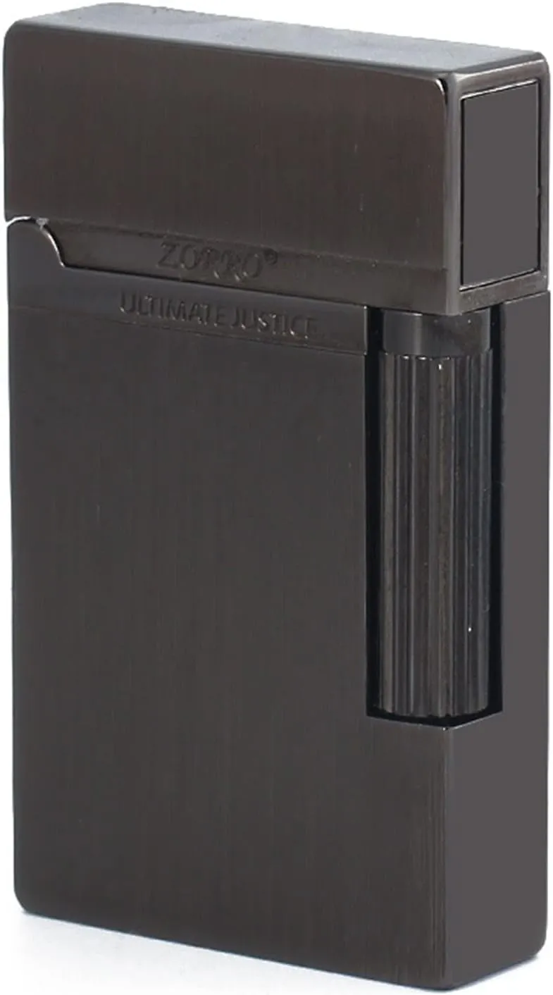 Pure Copper Creative Brass Lighter, Retro Crisp Sound Lighter Adjustable Soft Flame with Flint Side Sliding Grinding Wheel Ultra-Thin Cigarette Lighter (Without Fuel)(C)