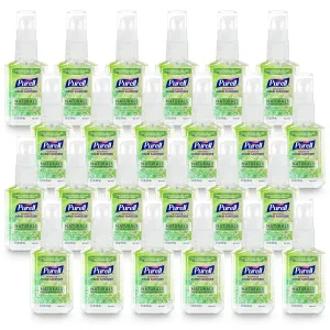 PURELL Advanced Hand Sanitizer Naturals with Plant Based Alcohol, Citrus scent, 2 fl oz Travel Size Pump Bottle (Pack of 24) - 9623-24
